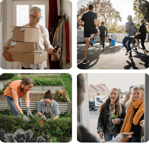 Afbeeldingen van betrokken bewoners in de community